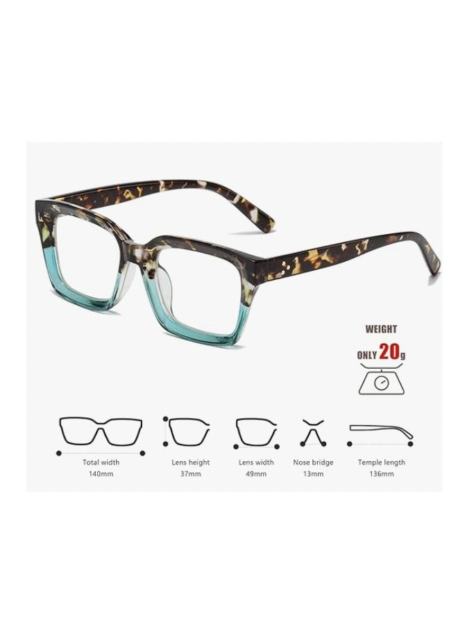 +2.50    نظاراه  قراءة للنساء، رجال أو للجنسين، نظارات قراءه طبيه مكبرة لتصحيح ضعف النظر  مع تقدم العمر ،لون الإطار جريء عدسات مضادة للتعب والضوء الأزرق، تصميم خفيف الوزن ،حمايه شاشة كمبيوتر  وحجب الضوء الأزرق ورؤية واضحة للقراءة