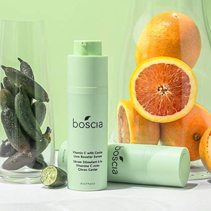 boscia Vitamin C with Caviar Lime Booster Serum - Vegan, Cruelty-Free, Natural & Clean Skin Care - Vitamin C Serum with AHA-Rich Caviar Limes - For All Skin Types - 1 fl oz - Image 4