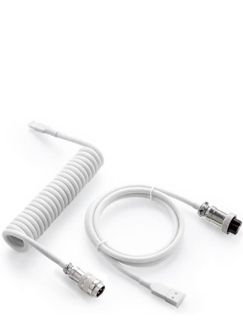 Pro Coiled USB-C to USB-A Cable (1.5M) – Double-Sleeved Mechanical Keyboard Cable with Detachable Aviator Connector | Gaming & Custom PC ﻿