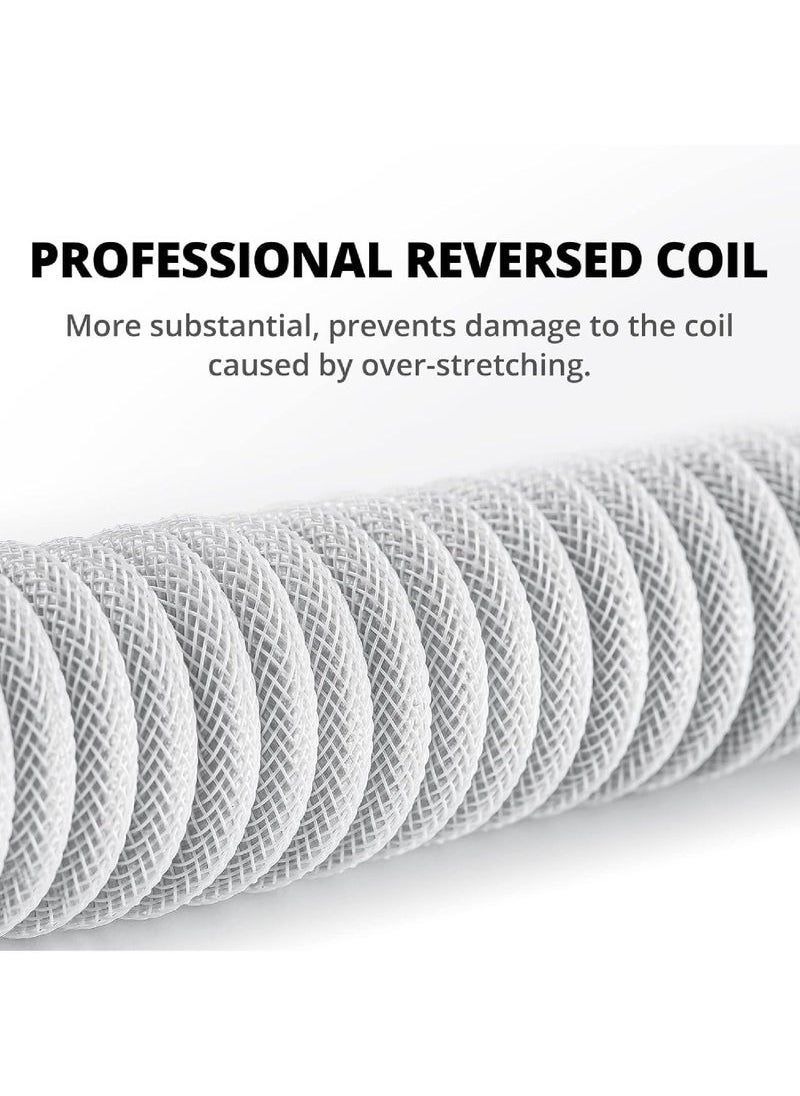 Pro Coiled USB-C to USB-A Cable (1.5M) – Double-Sleeved Mechanical Keyboard Cable with Detachable Aviator Connector | Gaming & Custom PC ﻿