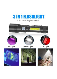 PROTON UV Flashlight Black Light, 3 in 1 Super Bright Small Rechargeable Flashlights 3000 High Lumens, Waterproof Magnetic LED Flashlight, 7 Modes Pocket Flash Light  - Image 2