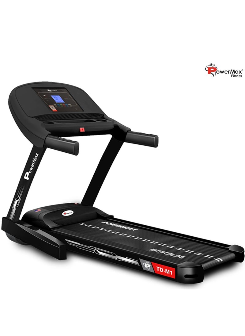 باورماكس فيتنيس جهاز المشي PowerMax Fitness Urbantrek™ Td-M1 (ذروة 4 حصان) للاستخدام المنزلي، تمارين القلب، مع مستويين من الميل اليدوي، 12 برنامجًا محددًا مسبقًا، أقصى وزن للمستخدم 120 كجم، أقصى سرعة 14 كم/ساعة.  - Image 1