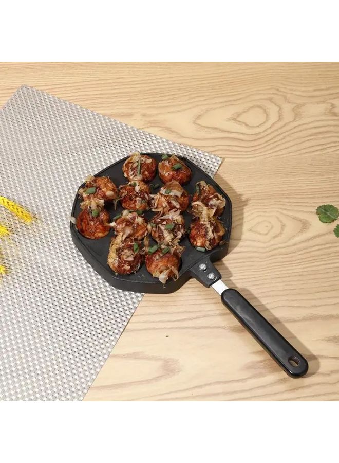 Non Stick Octopus Ball Pan 12 Holes Black Heavy Duty Aluminum Construction Even Heat Distribution For Octopus Shrimp Quail Eggs Egg Balls Easy Clean For Kitchen Restaurant Use Home Cooks Professional Chefs - Image 1
