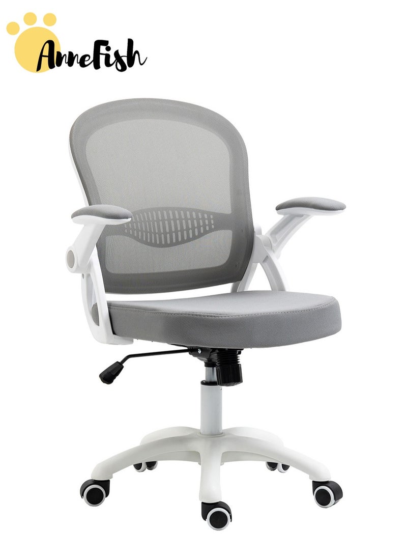 AnneFish Comfortable Office Chair Ergonomic Low Back Mesh Chair with Flip Up Armrests and Lumbar Support Computer and Home Office Chair  - Image 2