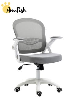 AnneFish Comfortable Office Chair Ergonomic Low Back Mesh Chair with Flip Up Armrests and Lumbar Support Computer and Home Office Chair  - Image 1