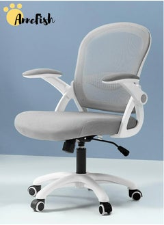 AnneFish Comfortable Office Chair Ergonomic Low Back Mesh Chair with Flip Up Armrests and Lumbar Support Computer and Home Office Chair  - Image 2
