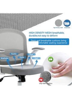 AnneFish Comfortable Office Chair Ergonomic Low Back Mesh Chair with Flip Up Armrests and Lumbar Support Computer and Home Office Chair  - Image 4