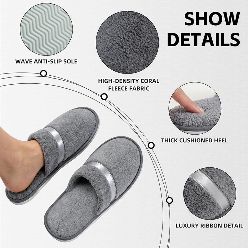 Luxury Crystal Velvet Slippers, 10 Pairs - Image 4