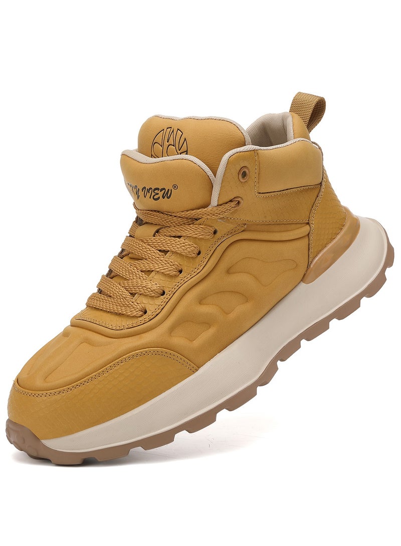 SKY VIEW Men Fashion Casual Shoes Mid Top Double Tongue Design Hiking Sneakers Non-Slip Trekking Walking Shoes Running Shoes for Men with Arch Support - Image 3