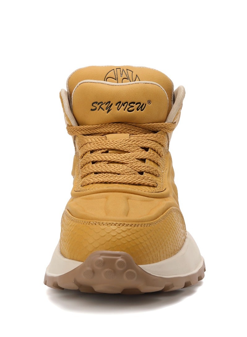 SKY VIEW Men Fashion Casual Shoes Mid Top Double Tongue Design Hiking Sneakers Non-Slip Trekking Walking Shoes Running Shoes for Men with Arch Support - Image 5