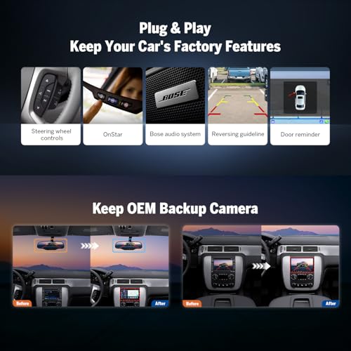 Eonon GMX6S-PRO 8" QLED Car Stereo for Chevy/GMC/Buick (2007-2013), 8+128GBCar Audio, CarPlay & Android Auto,5G LTE, WiFi 6,DSP Audio,1080P Opt & Coax Output, Bluetooth - Image 4