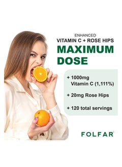 Folfar Vitamin C - 1000mg with Rose Hips - 120 tablets  - Image 5