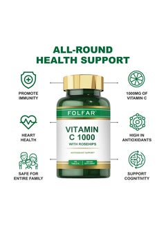 Folfar Vitamin C - 1000mg with Rose Hips - 120 tablets  - Image 4