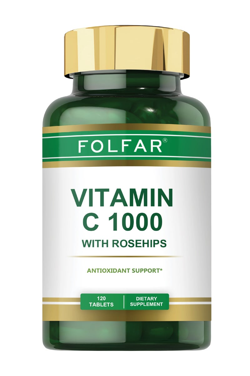 Folfar Vitamin C - 1000mg with Rose Hips - 120 tablets - Image 1