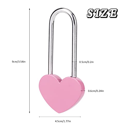 VeYocilk 25PCS Love Lock Heart Padlock, Zinc Alloy Single Heart Lock for Lovers Couple Friends Valentine's, Anniversary,Travel, Gift (No Key) (Pink, Zinc Alloy) - Image 2