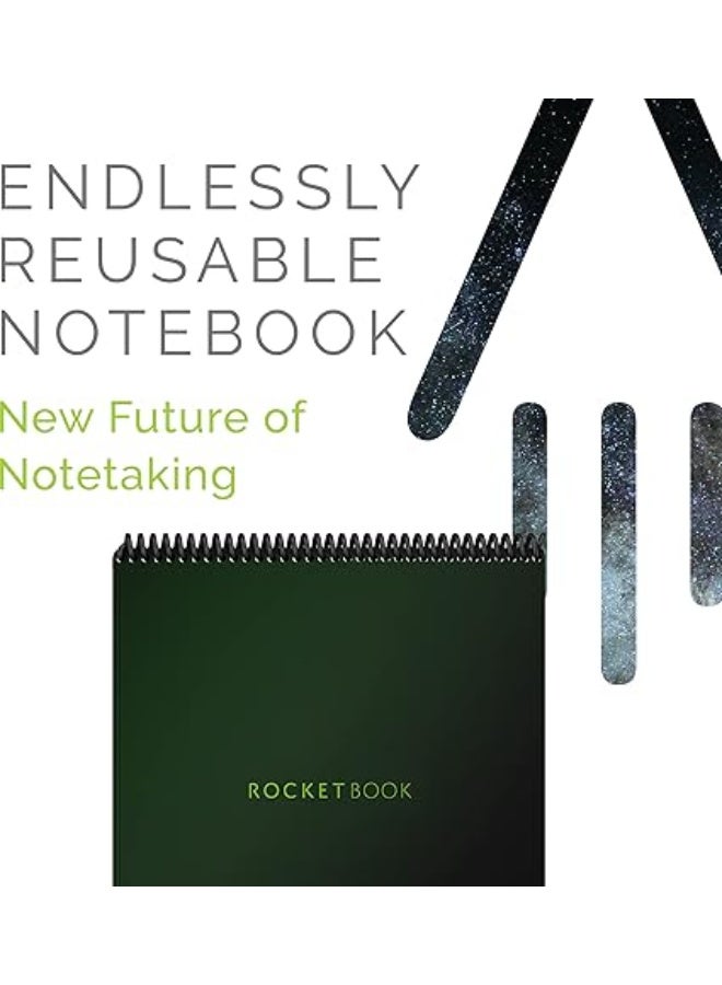 Rocketbook Flip - with 1 Pilot Frixion Pen & 1 Microfiber Cloth Included - Green Cover, Letter Size (8.5" x 11") (FLP-L-K-CKG) - Image 4