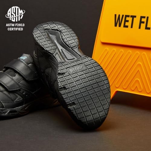 Avia Avi-Union II Strap Non Slip Shoes for Women – Comfort Women's Restaurant, Work & Safety Footwear - Black/Iron Grey, 9 Wide - Image 5