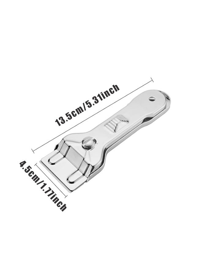 Stainless Steel Scraper Tool,Multi-Purpose Grout Stove Cleaner Cleaning Razor for Tough Stains(1 x Scraper & 5 x Blades)  - Image 2