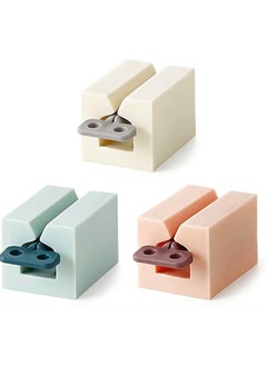 Oasisgalore 3PCS Toothpaste Squeezer with Frosted Handles - Bathroom Organizer (Pink, White, Blue)  - Image 1