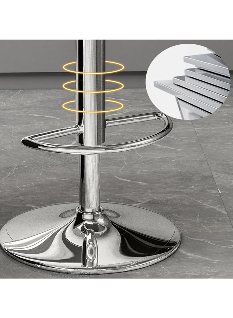 كراسي بار تدور 360 درجة مع مسند للقدمين، كرسي بار قابل للتعديل الارتفاع، كرسي بار مريح، كراسي بار ناعمة ومريحة بدون مساند للذراعين لجزيرة المطبخ أو غرفة الإفطار أو المقهى - Image 2