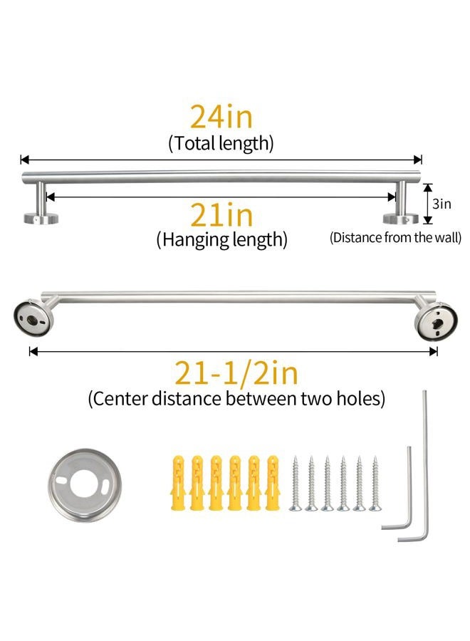 LFSEMINI 24 Inch Towel Bar for Bathroom Wall, Stainless Steel Towel Rack Wall Mounted(1 Pack, Brushed Nickel) - Image 2