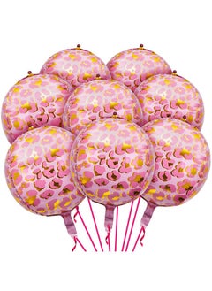 8 Pcs Leopard Balloons Jungle Leopard Print Balloons Leopard Print Balloons Wild One Balloons Cheetah Balloon Decor Supplies Zoo Mylar Leopard Balloons For Birthday Party(Round Style)