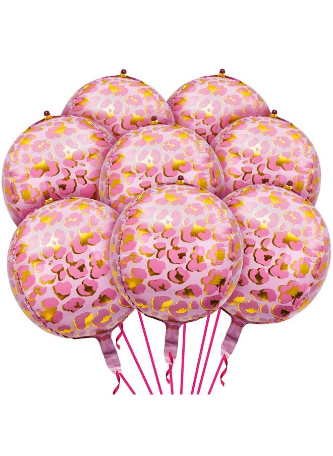 Geelin - 8 Pcs Leopard Balloons Jungle Leopard Print Balloons Leopard Print Balloons Wild One Balloons Cheetah Balloon Decor Supplies Zoo Mylar Leopard Balloons For Birthday Party(Round Style) - Image 1