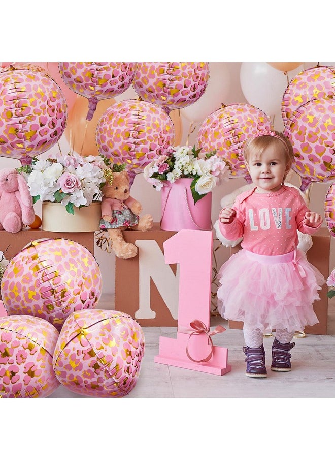 Geelin - 8 Pcs Leopard Balloons Jungle Leopard Print Balloons Leopard Print Balloons Wild One Balloons Cheetah Balloon Decor Supplies Zoo Mylar Leopard Balloons For Birthday Party(Round Style) - Image 1