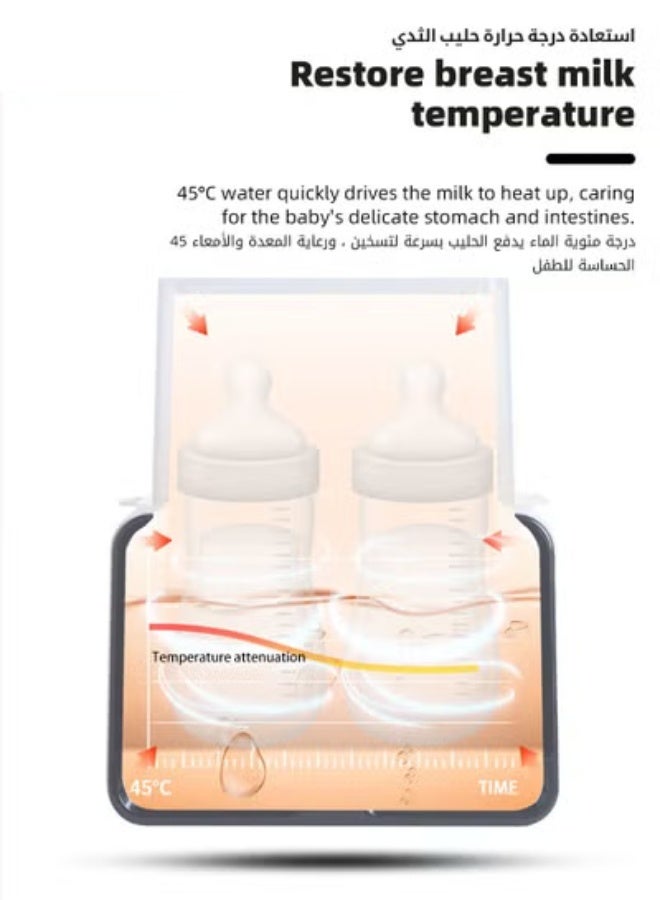 DOOKOO 9 In 1 Baby Bottle Warmer u0026 Sterilizer u0026 Electric Baby Food Makerr u0026 Milk Heater Defrost with Timer, Accurate Temperature Control, LCD Display, Night Light, Sterilizing, For Double Bottl - Image 4