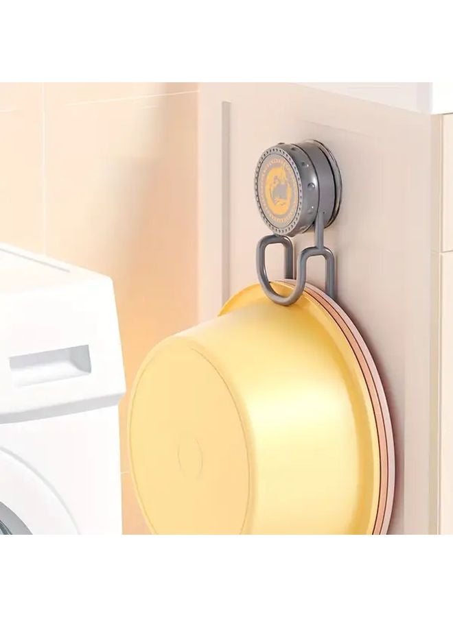 2pcs White Rotating Suction Cup Wall Mounted Storage Rack No Drill Bathroom Organizer - Image 5