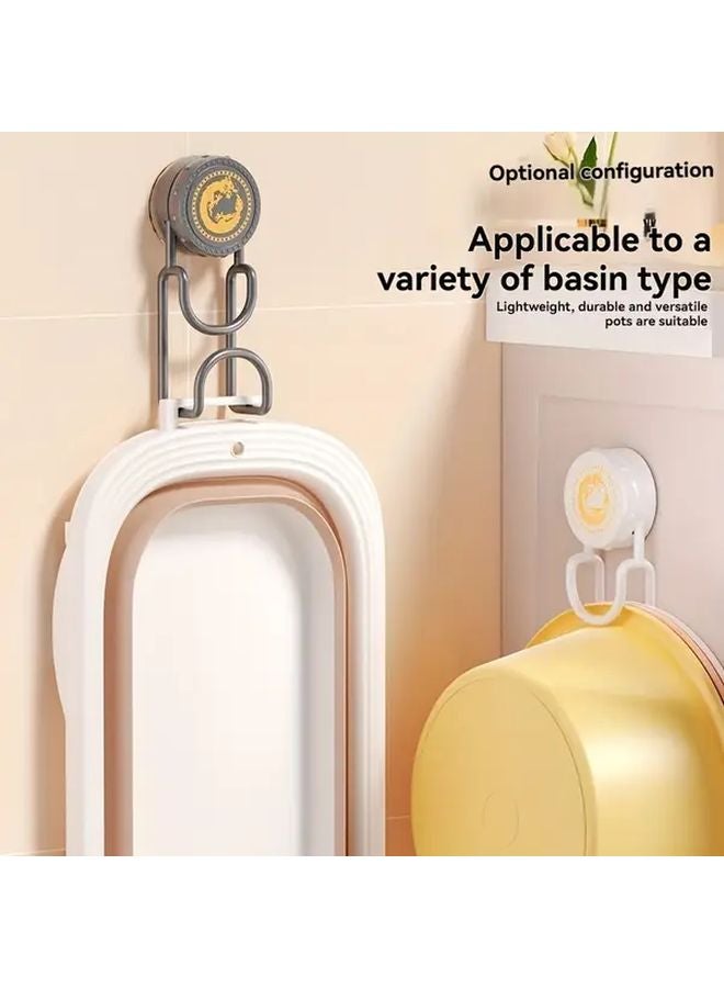 2pcs White Rotating Suction Cup Wall Mounted Storage Rack No Drill Bathroom Organizer - Image 2