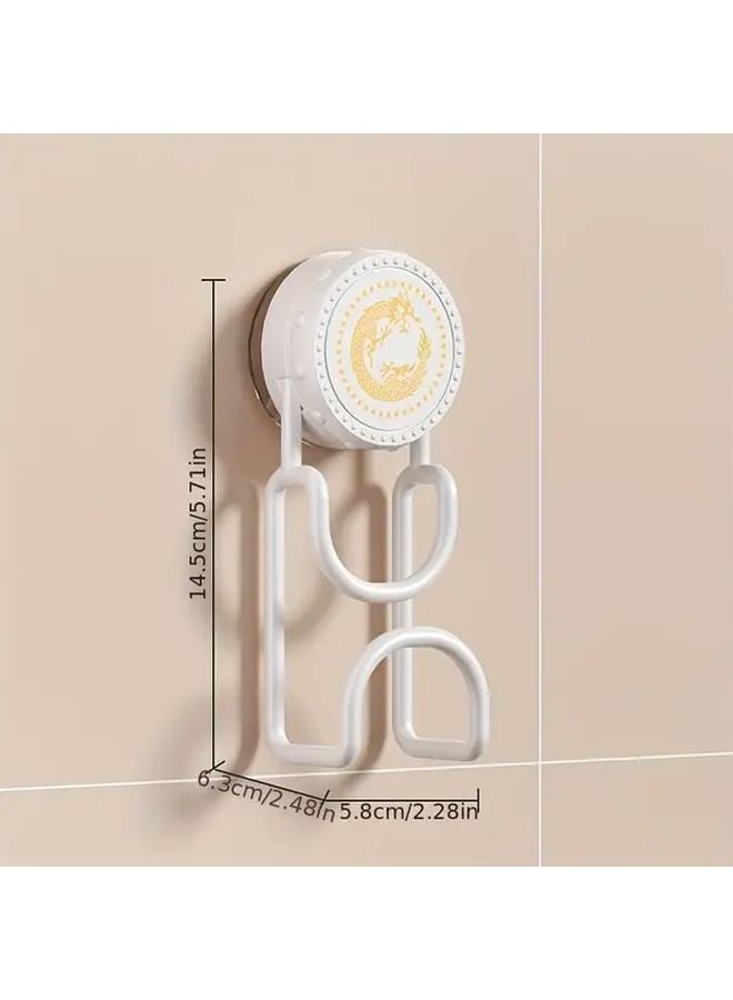 2pcs White Rotating Suction Cup Wall Mounted Storage Rack No Drill Bathroom Organizer - Image 4