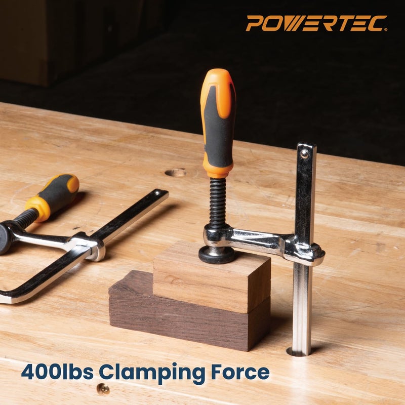 POWERTEC Quick Screw Guide Rail Clamps for BOW XTENDER Fences, MFT Table, Track Saw Guide Rail System, 7â€ Capacity x 2-3/8â€ Throat Depth, 400lbs Clamping Force - 2PCs (71409) - Image 3