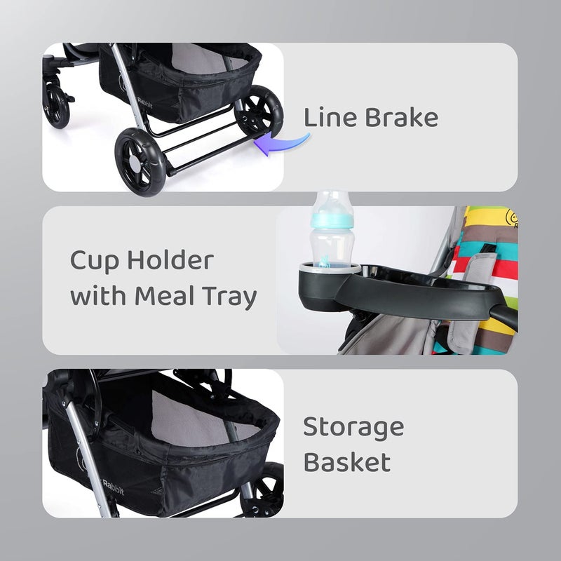 R for Rabbit Premium Chocolate Ride Baby Stroller - Rainbow - Image 2