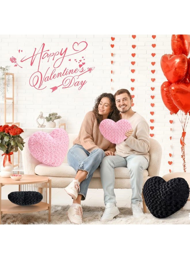IREMATE Heart Pillow Black Throw Pillows, Soft and Fluffy Decorative Pillows for Bed Couch Chair, Cute Heart Shaped Room Decor for Valentine Anniversary Birthday Halloween Christmas (Small, 13"x10") - Image 2