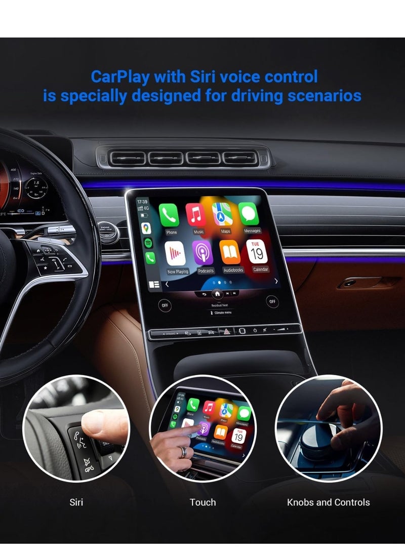 Ottocast - OTTOCAST Wireless Carplay Adapter for iPhone, Wireless Apple Carplay Dongle for iOS Plug Play Automatic Connection Wireless Compatible with Factory Wired Carplay Vehicle - Image 1
