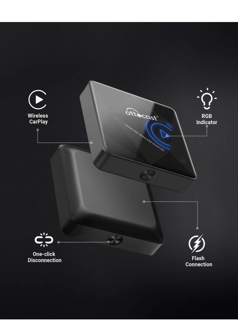 Ottocast - OTTOCAST Wireless Carplay Adapter for iPhone, Wireless Apple Carplay Dongle for iOS Plug Play Automatic Connection Wireless Compatible with Factory Wired Carplay Vehicle - Image 1