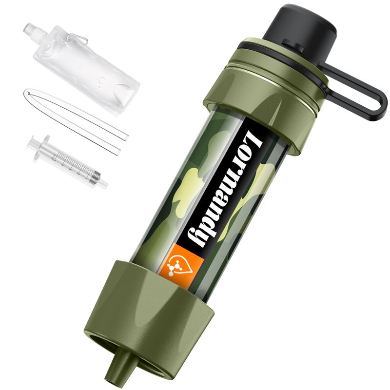 Lormandy Straw Water Filter - Portable Water Purifier, Water Filtration System, Reusable Water Straw Purification - Outdoor Emergency and Survival Gear for Hiking, Camping Accessories and Travel - Image 1