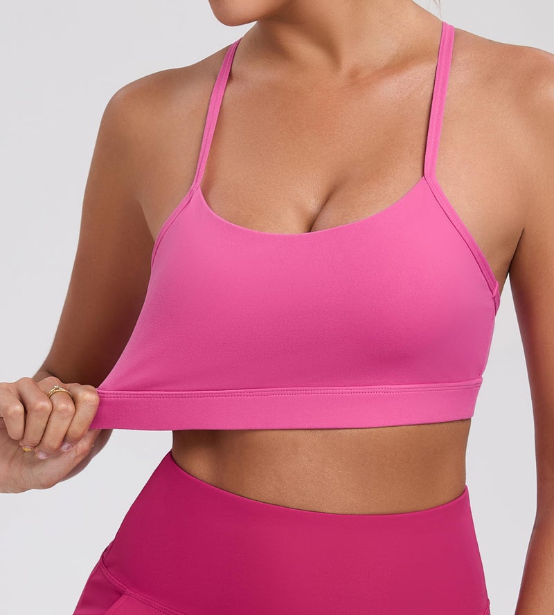 Women's Racerback Sports Bra Light Support Yoga Bra with Removable Pads - Image 3