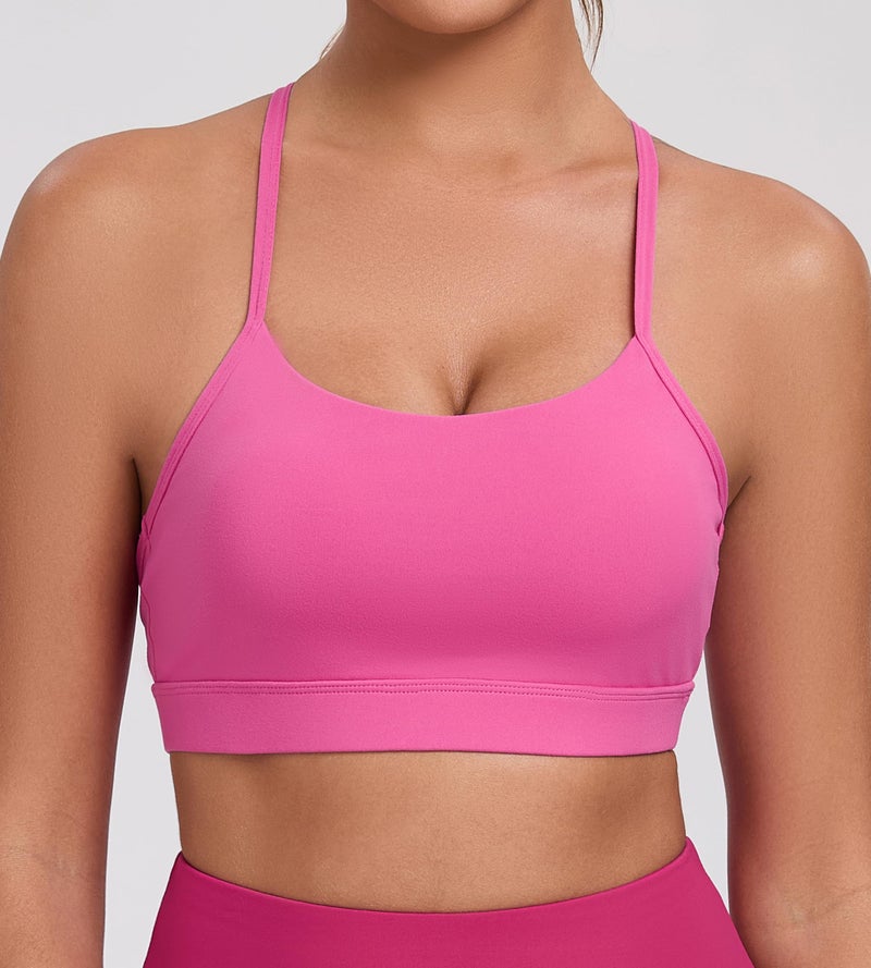 Women's Racerback Sports Bra Light Support Yoga Bra with Removable Pads - Image 2