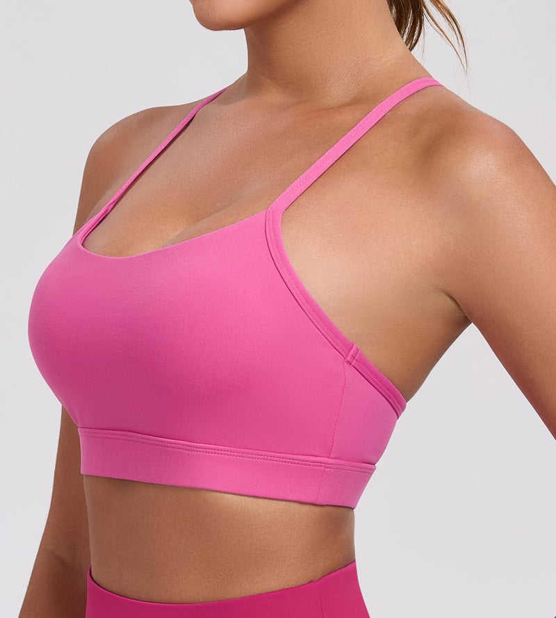 Women's Racerback Sports Bra Light Support Yoga Bra with Removable Pads - Image 5