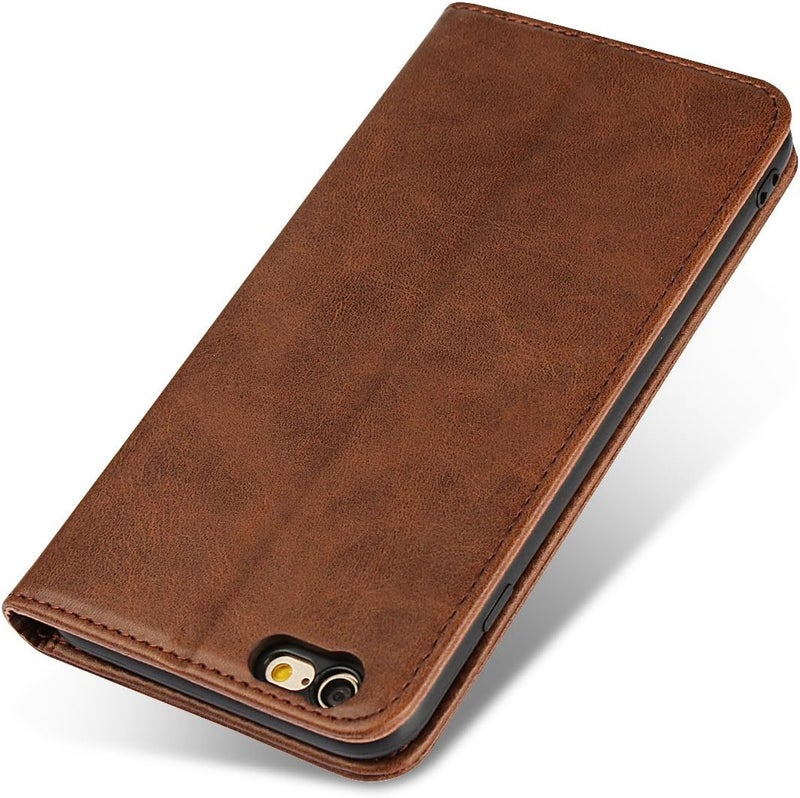 iCoverCase Gulf climate tested upgraded quality for iPhone 6/6s Wallet Case with Card Holder, PU Leather Magnetic Kickstand Feature Shockproof Protective Flip Cover Case - Dark Brown Occasional & permanent usable - Image 4