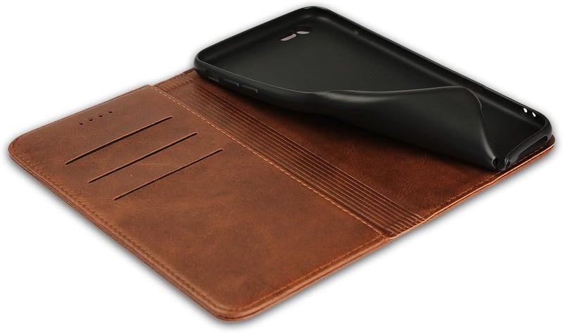 iCoverCase Gulf climate tested upgraded quality for iPhone 6/6s Wallet Case with Card Holder, PU Leather Magnetic Kickstand Feature Shockproof Protective Flip Cover Case - Dark Brown Occasional & permanent usable - Image 5