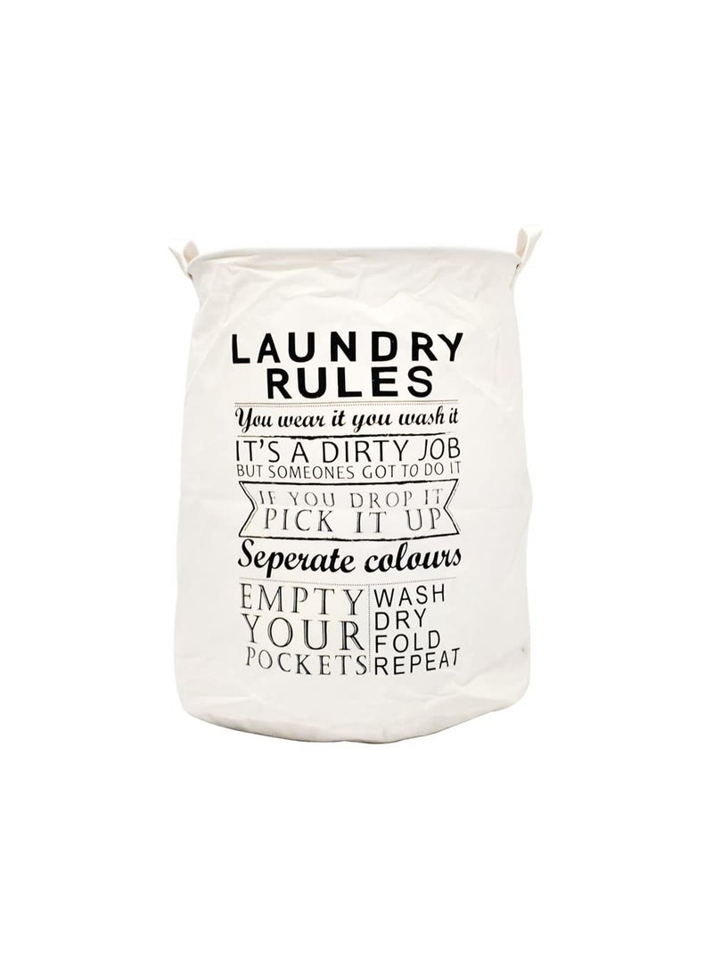 EZ Life - EZ Life Laundry Rules - Black, White Laundry Basket (40 x 50 cms) - 1 Pc - Image 1