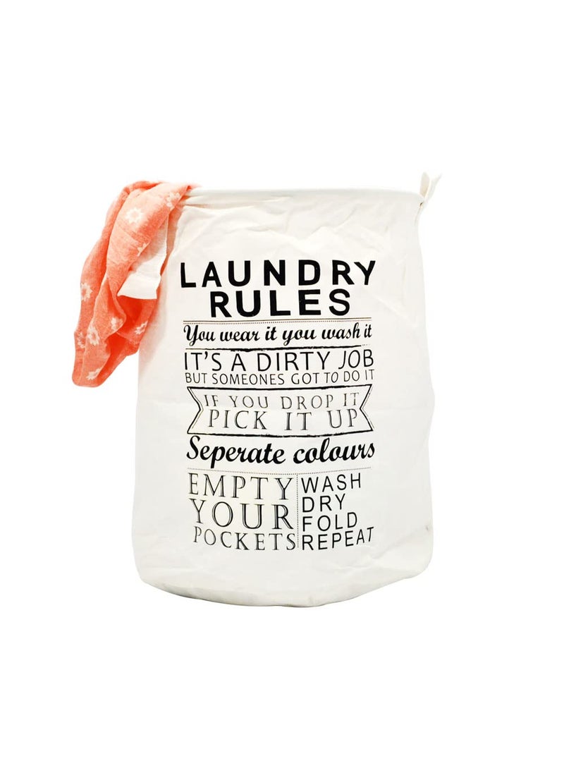 EZ Life - EZ Life Laundry Rules - Black, White Laundry Basket (40 x 50 cms) - 1 Pc - Image 1