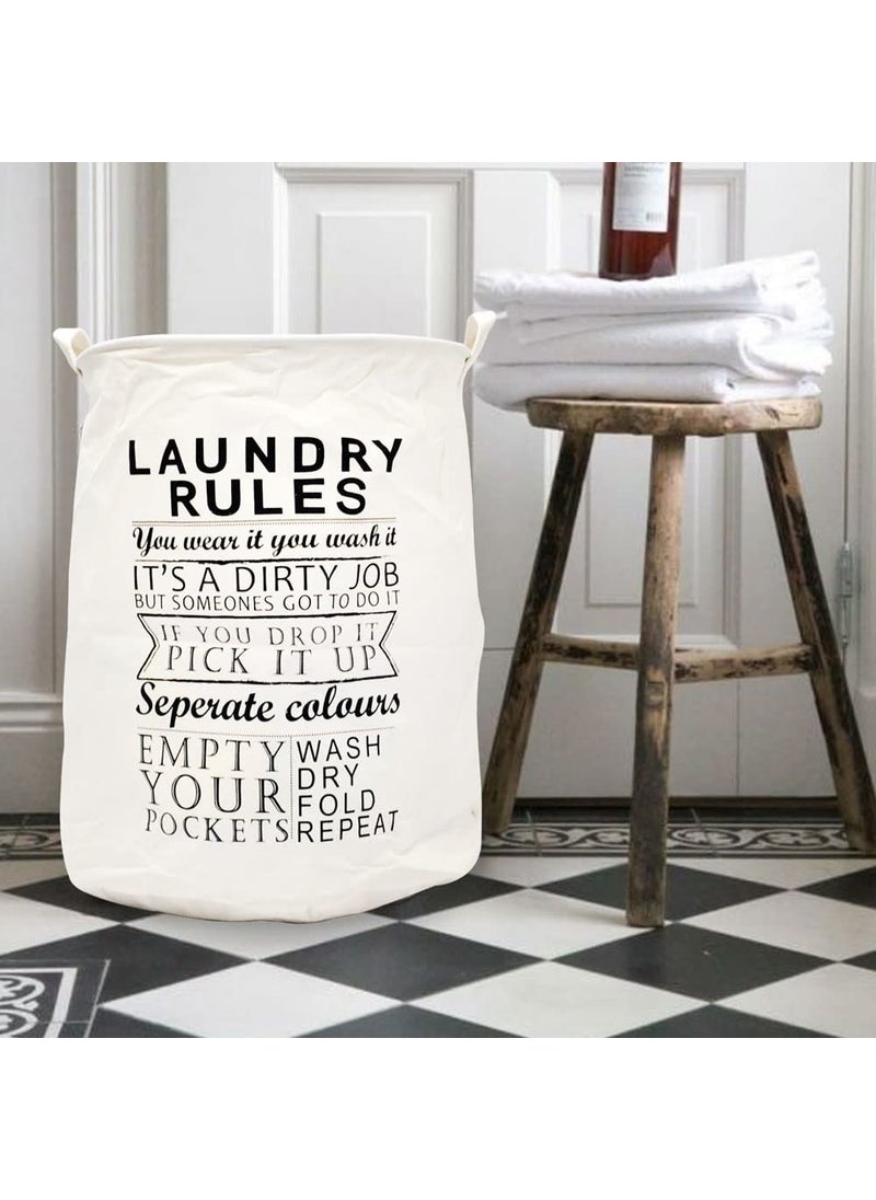 EZ Life - EZ Life Laundry Rules - Black, White Laundry Basket (40 x 50 cms) - 1 Pc - Image 1
