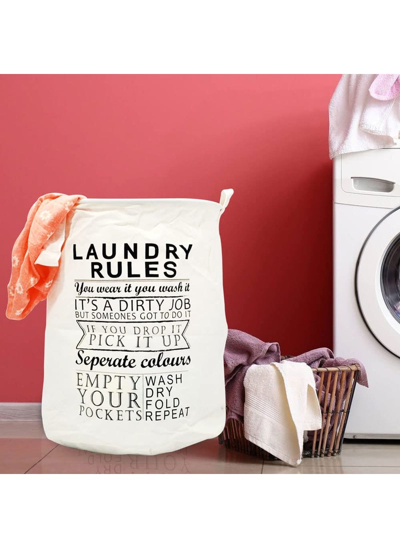 EZ Life - EZ Life Laundry Rules - Black, White Laundry Basket (40 x 50 cms) - 1 Pc - Image 1