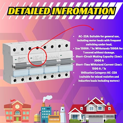 GADITES Dual Power Manual Control Transfer Switch, 100A (3-Phase) - Image 5