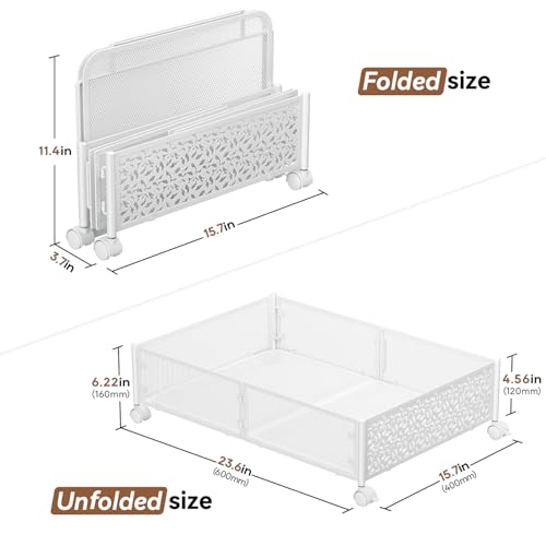 PHINOX Under Bed Storage, Under the Bed Storage Containers with Wheels, Under Bed Shoe Storage Organizer Drawer for Bedroom Clothes Shoes Blankets -4Pack - Image 2