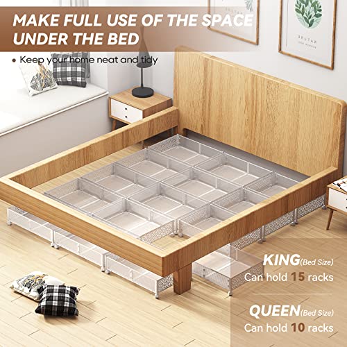 PHINOX Under Bed Storage, Under the Bed Storage Containers with Wheels, Under Bed Shoe Storage Organizer Drawer for Bedroom Clothes Shoes Blankets -4Pack - Image 5